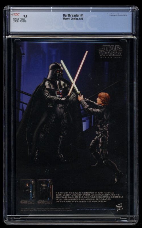 Darth Vader (2015) #4 CGC NM 9.4 White Pages