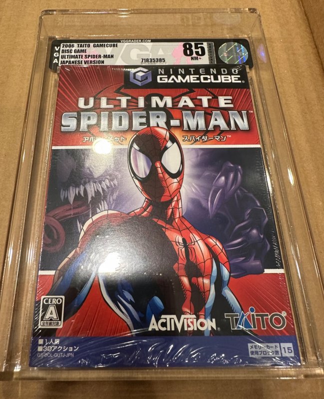 Very RARE JAPANESE ULTIMATE SPIDER-MAN GAMECUBE GC VGA Graded 8.5 NM+