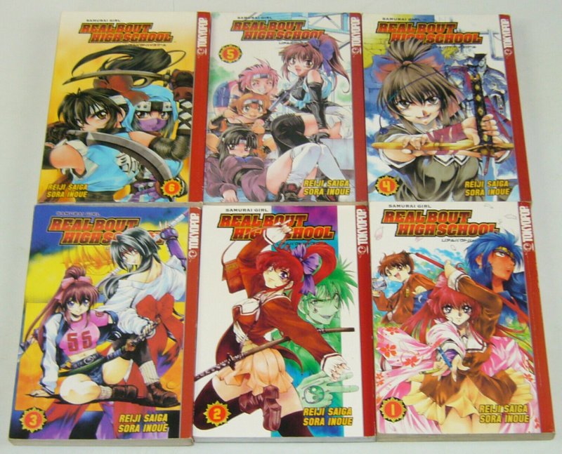 Real Bout High School vol. 1-6 complete series - samurai girl - tokyopop manga