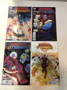 Deadpool Versus vs. Thanos (2015) #1 2 3 4 (VF/NM) Complete Set Elmo Bondic art