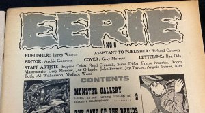 WARREN MAGAZINE EERIE #6 NOVEMBER 1966 VG/FN