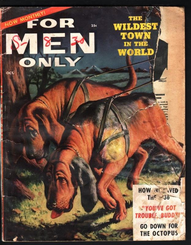 FOR MEN ONLY PULP #4-OCT 1954-WAR-CRIME-EXPLOITATION-BLOODY DEATH PHOTOS     FR