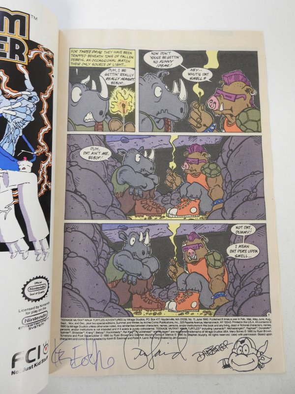 Teenage Mutant Ninja Turtles Adventures #11 (1990) VF- Condition! Signed no cert
