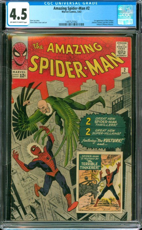 The Amazing Spider-Man #2 CGC Graded 4.5 1st Appearance of the Vulture