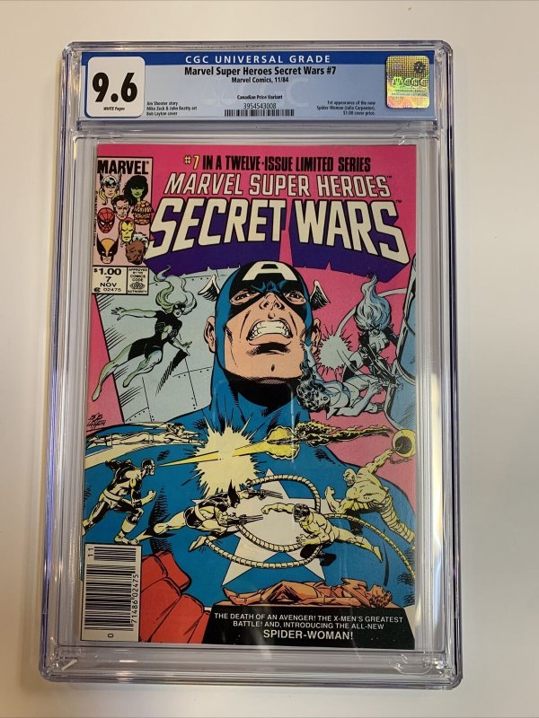 Secret Wars (1984) # 7 (CGC 9.6 WP) Canadian Price Variant CPV  | Only Census=8