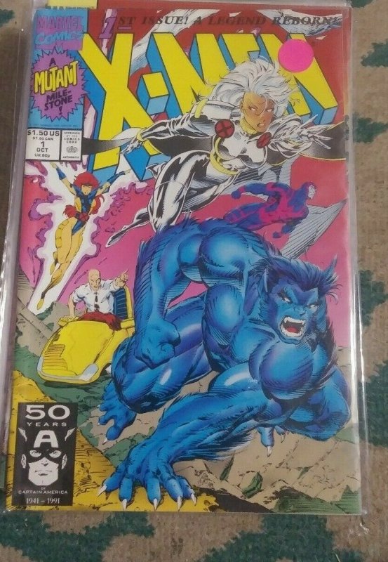 X men # 1 1991 marvel Jim  lee - beast storm professor x jean gray cover mutant