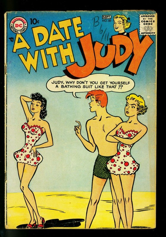 Date with Judy #60 1957- Swimsuit cover- DC Humor- VG-