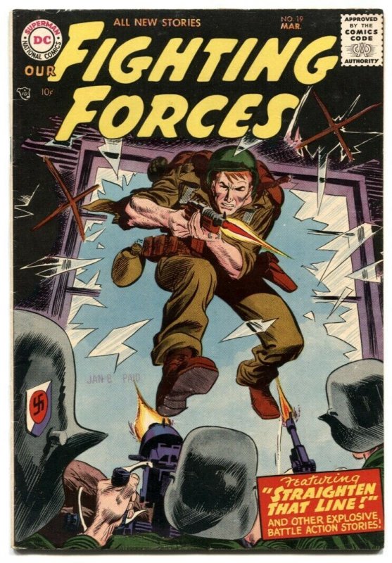 Our Fighting Forces #19 1957-DC war- Kubert cover VF-