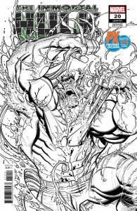 2019 SDCC IMMORTAL HULK #20 PX B/W CARNAGE-IZED VARIANT COVER