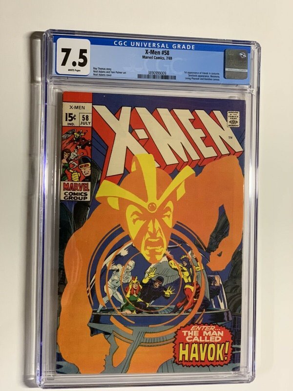 X-men 58 cgc 7.5 white pages marvel 1969 1st havoc