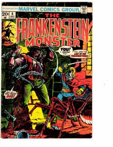 Frankenstein Monster # 6 VG Marvel Comic Book Horror Fear Scary Suspense J149