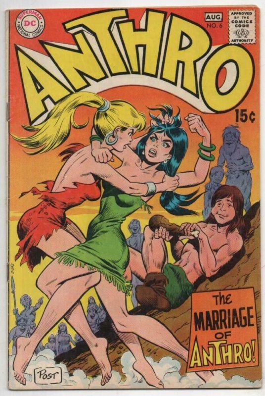 ANTHRO #6, FN+, Girl fight, Silver age, DC ,1969 Wally Wood, Howie Post