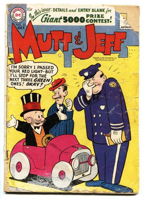 Mutt & Jeff #90 1956-DC-Bud Fisher-police officer cover bargain