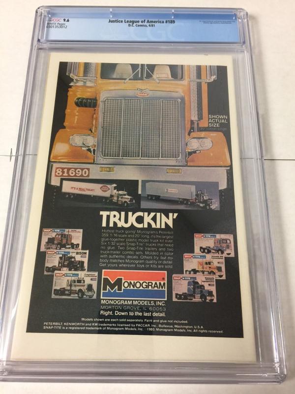 Justice League Of America 189 Cgc 9.6 White Pages