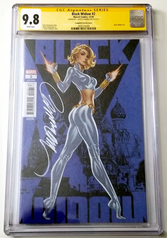 Black Widow #2 J Scott Campbell Variant CGC 9.8 Signiture Series FREE SHIPPING