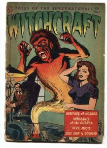 Witchcraft #1 1952- Classic pre-code horror cover- Avon comics HEADLIGHTS