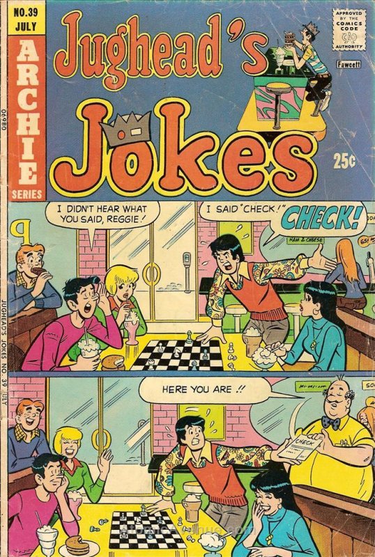 Jughead's Jokes #39 VG ; Archie | low grade comic July 1974 Chess Board Cover