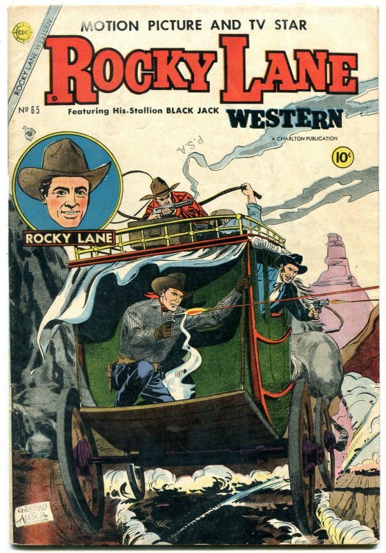 Rocky Lane Western #65 1955-Charlton comics FN