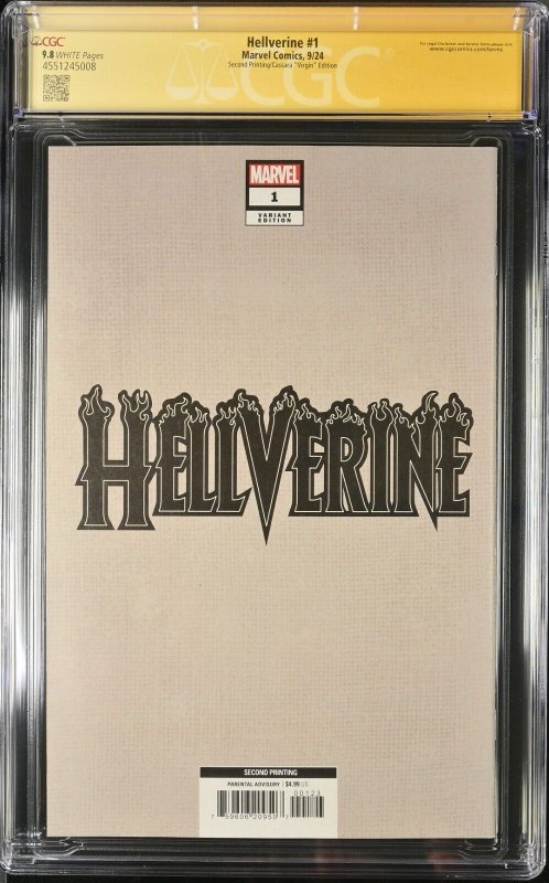 Hellverine (2024) # 1 (CGC 9.8 SS) Signed Joshua Cassara * Census =1 * Marvel *