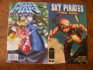 2 Comic Book: MEGA MAN #15 SKY PIRATES OF NEO TERRA #1 (Capcom image)