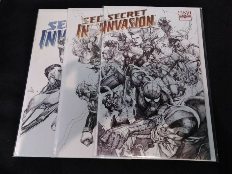 Secret Invasion #5, #6, #7 LOT OF 3 YU SKETCH VARIANTS FIRST PRINT MARVEL COMICS 