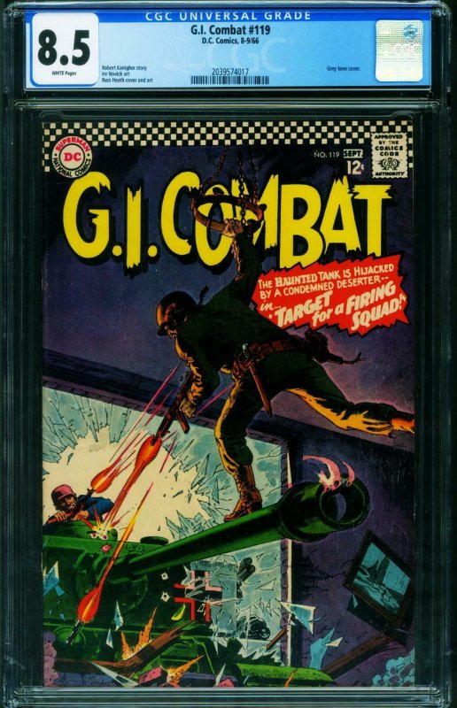 G.I. COMBAT #119 CGC 8.5 1966-DC-WWII STORIES- 2039574017