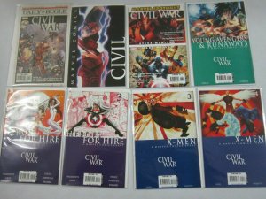 Civil War comic lot + Newspaper + Poster 32 different issues avg 8.0 VF