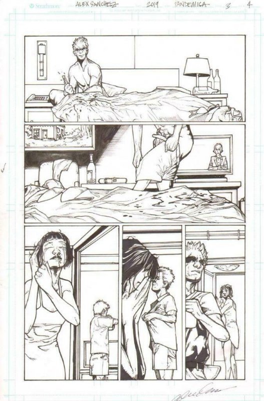 Pandemica #3 pg 4 Original Art Alex Sanchez bestselling author Jonathan Maberry 