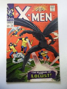 The X-Men #24 (1966) 1st App of Locust! VG- Condition moisture damage bc