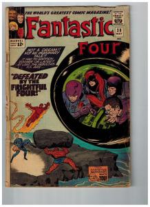 Fantastic Four # 38 VG Marvel Comics 2nd Frightful Four & Medusa Appearances JH1