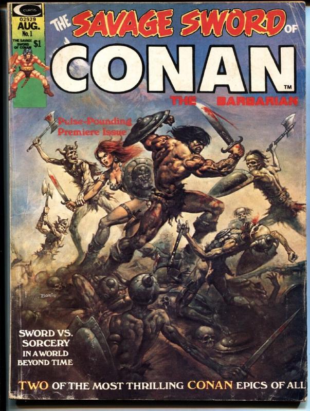 Savage Sword of Conan #1 VG 1974 Boris Vallejo cover- Sword & Socery