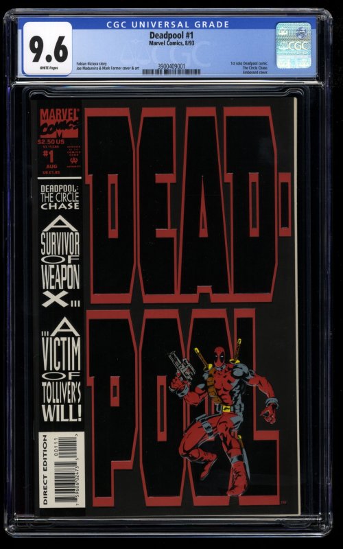 Deadpool: The Circle Chase (1993) #1 CGC NM+ 9.6 White Pages