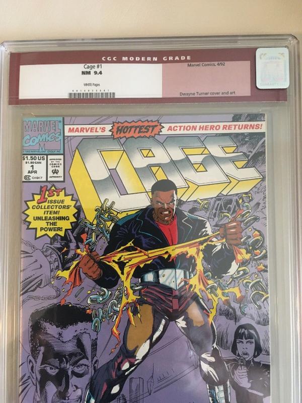 Cage #1 (1992) CGC 9.4 Dwayne Turner cover and art