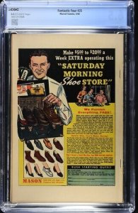 Fantastic Four #25 1964 Marvel Comics CGC 6.5 Hulk vs Thing classic cover