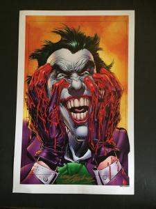 NEAL ADAMS SIGNED- THE JOKER LAMENATED ART WORK-WONDER-CON HOLLYWOOD