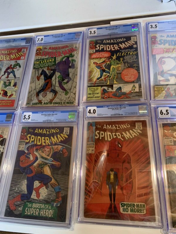 Amazing Spider-man 1 2 3 4 5 6 7 8 9 10 11 12-50 All Cgc 4.0 5.0 6.0 7.0 8.0 8.5