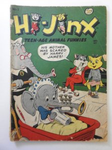 Hi-JInx #2 GD- Condition! 3 in cumulative spine split