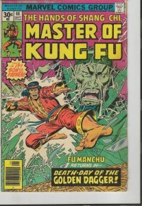 Master of Kung Fu #44 ORIGINAL Vintage 1976 Marvel Comics Shang Chi 
