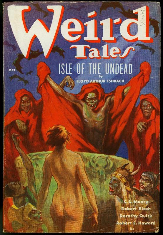 Weird Tales Pulp October 1936-Wild Margaret Brundage cover- Conan VG/F
