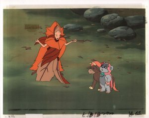 Star Wars: Ewoks Animation Cell Over Xerox - Kneesaa & Forest Spirit