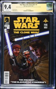 Star Wars: Clone Wars #2 10/08 signed Eckstein, Taylor & Lanter Graded CGC 9.4