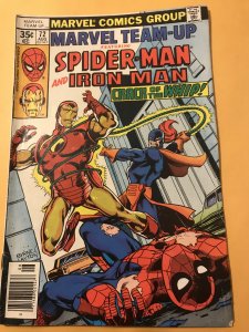 MARVEL TEAM-UP #72 : 8/78 Fn; Iron Man & Spider-Man; Whiplash
