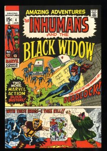 Amazing Adventures #4 FN/VF 7.0 White Pages Black Widow Inhumans!