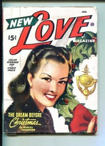 NEW LOVE-JAN 1947-ROMANTIC PULP FICTION-PIN-UP GIRL COVER-CHRISTMAS-vg minus