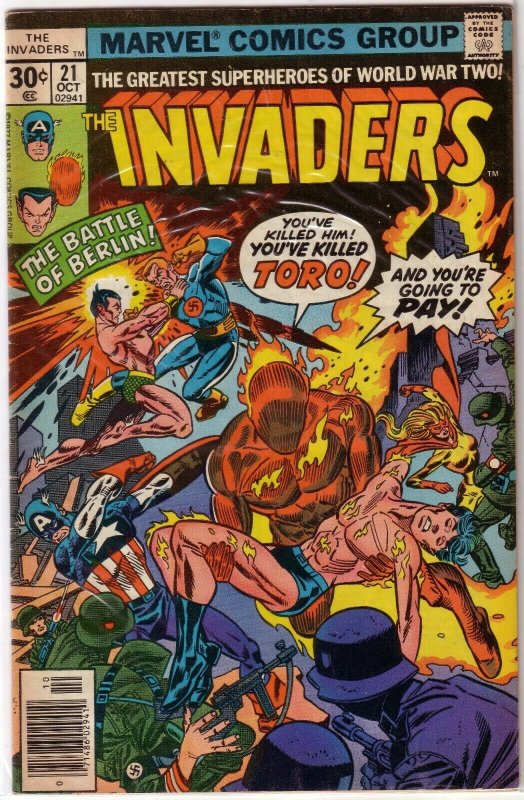 Invaders #6,8,9,14,20,21,33,37,40+ Captain America Torch Namor, comics lot of 55