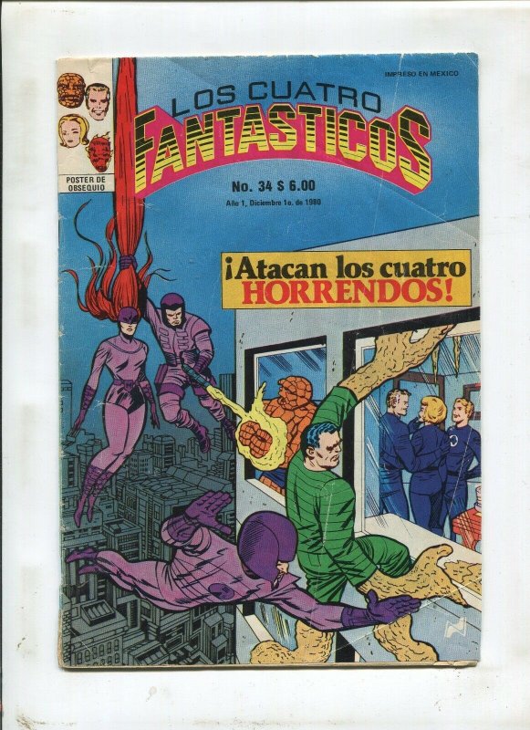 Cuatro Fantasticos #34 ~ Reprint Fantastic Four #36 First Medusa ~ (Grade 3.0)WH