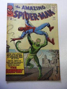 The Amazing Spider-Man #20 (1965) 1st App of Scorpion! VG+ Cond 1/4 tear bc