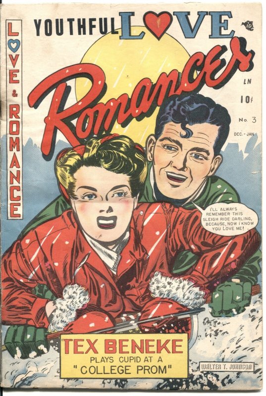 YOUTHFUL LOVE ROMANCES #3-1950--WALTER JOHNSON COVER & STORY ART--SPICY-RARE