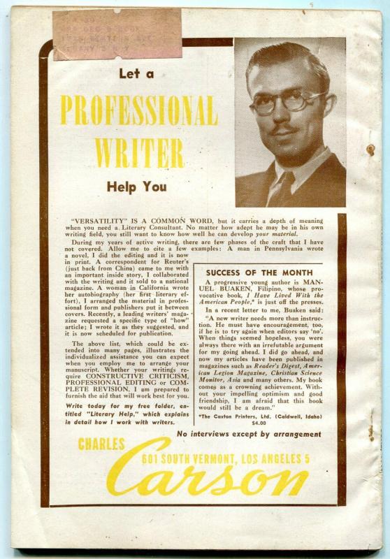 Writer's Digest June 1948-  Otto Eisenschiml- Pulp info VG