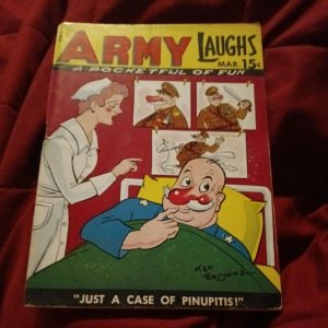 Army Laughs Vol. 3 No. 12 March 1944 - Ken Browne cover - Wenzel and Ward - BR